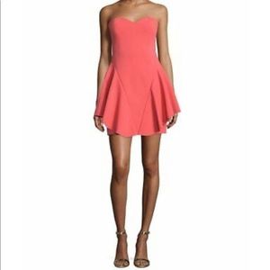 Halston Heritage Coral Cocktail Mini Dress
